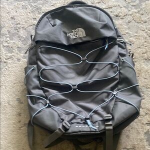 The North Face Gray Backpack with Bungee Cord System